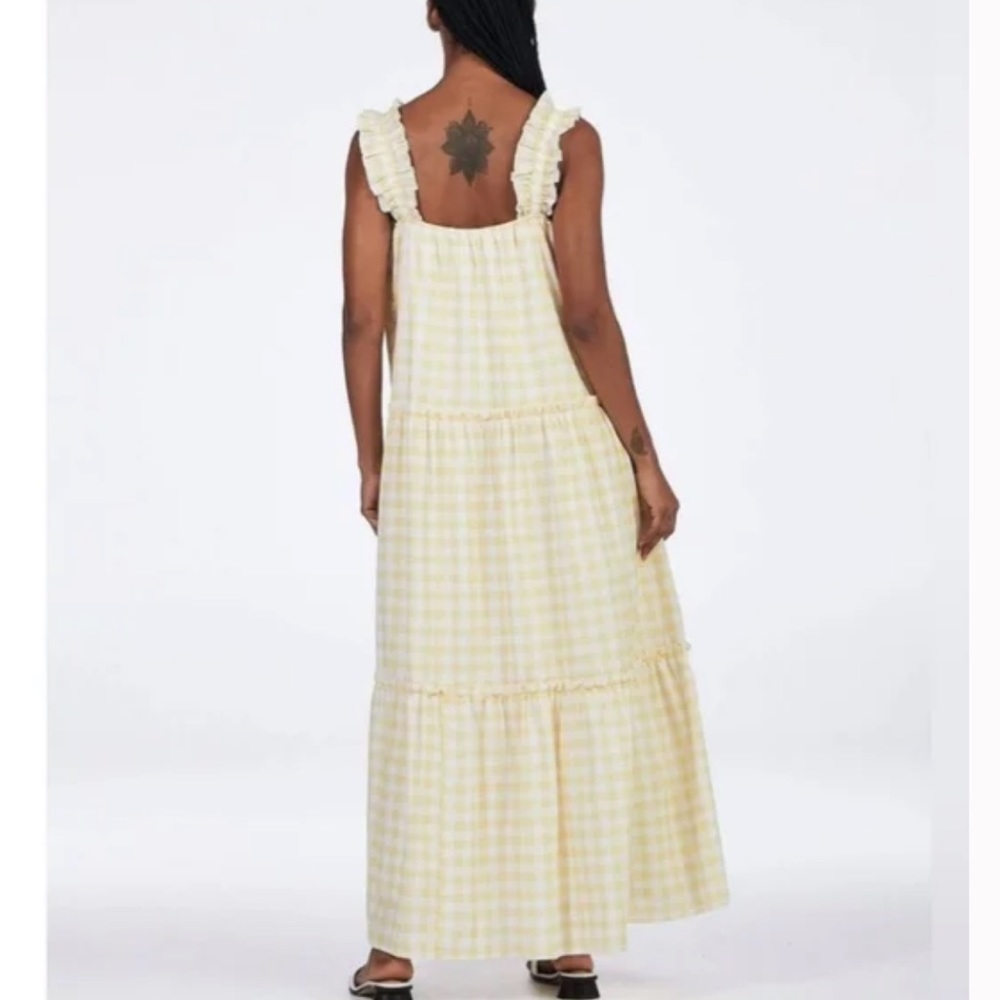 Charlie holiday Lottie white and yellow gingham maxi dress - Picture 3 of 4